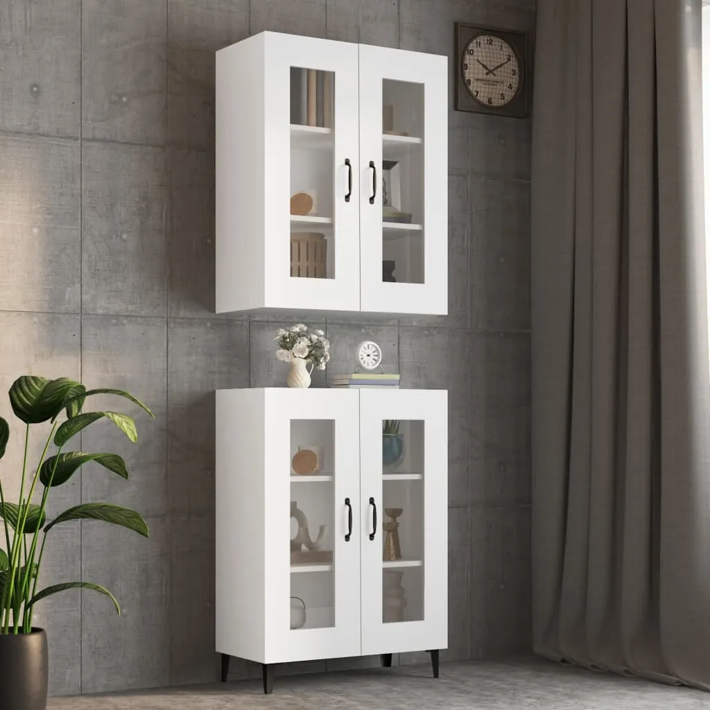 vidaXL Mobile a Parete Bianco 69,5x34x90 cm - Credenza Salvaspazio