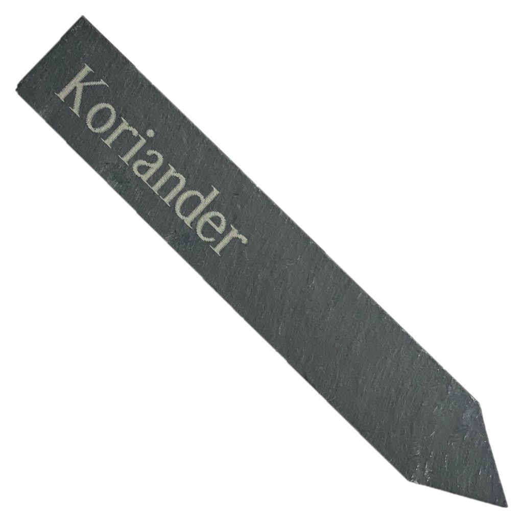 Pflanzenschild "Koriander" Kräuterstecker Schiefer 19 cm graviert