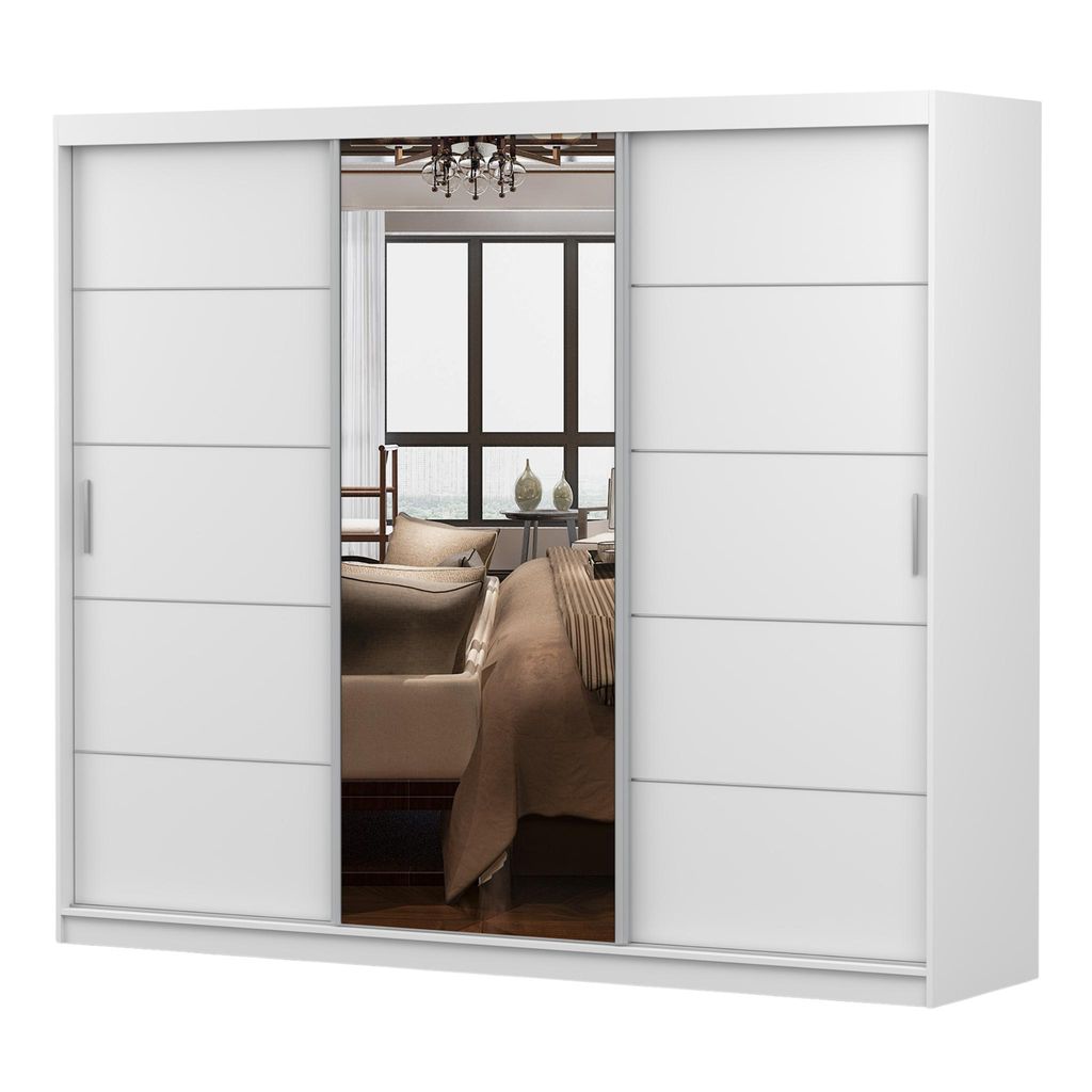 Armoire à portes coulissantes Armoire 250cm blanc/blanc Image du produit 