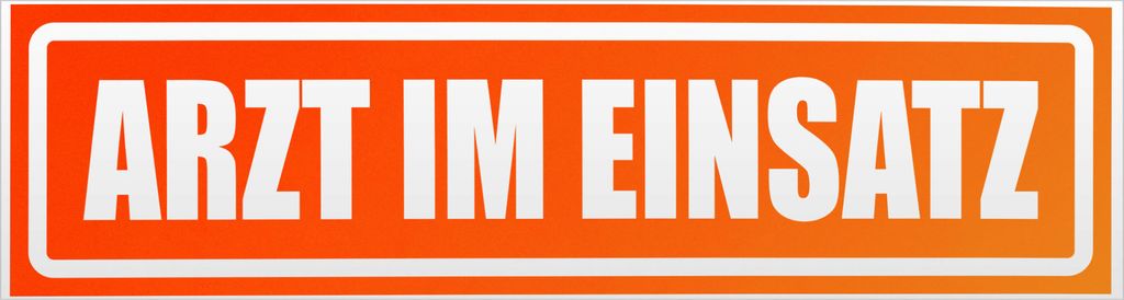 Kiwistar Arzt im Einsatz Motiv 1 invertiert Magnetschild Schild magnetisch - 60cm Neonorange - Magnetfolie für Auto PKW Kfz