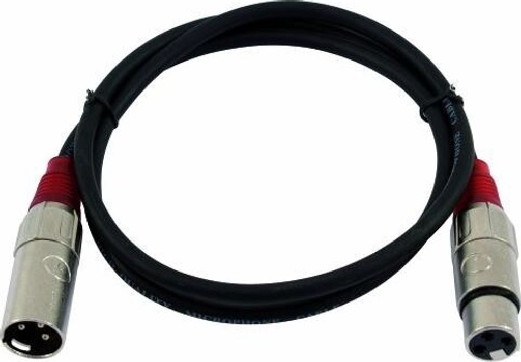 OMNITRONIC XLR Kabel 3pol 0,5m sw/rt