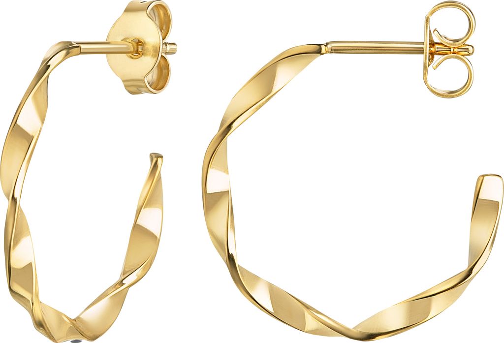 1 Paar Goldcreolen 585 Gold für Damen Ohrstecker. Mit Schmucketui + Zertifikat