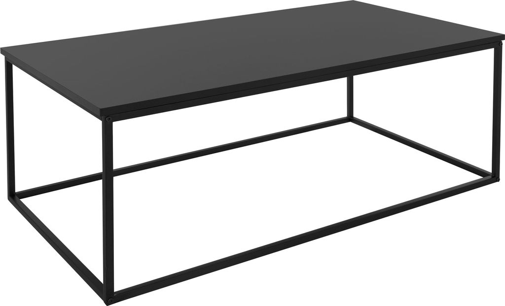 ML-Design Couchtisch 110x39,5x59cm Schwarz rechteckig Form Metallgestell Industrie-Design Tisch Beistelltisch Wohnzimmertisch Konsolentisch Sofatisch