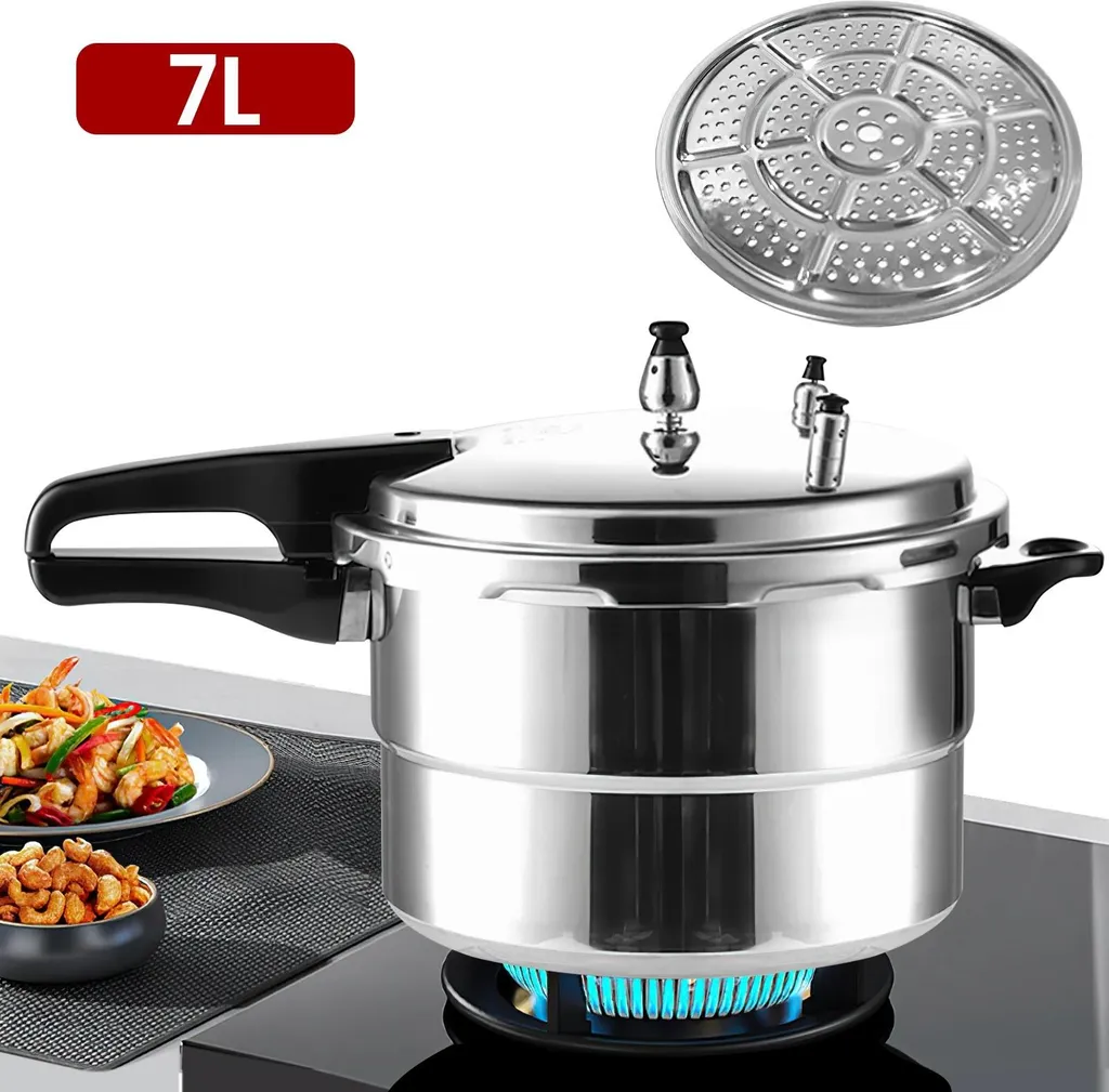 Marmite à Pression 7 Litres Violette de 24cm pour Cuisinière à Gaz Inox