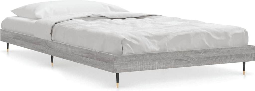 vidaXL Bettgestell Grau Sonoma 90x190 cm Holzwerkstoff