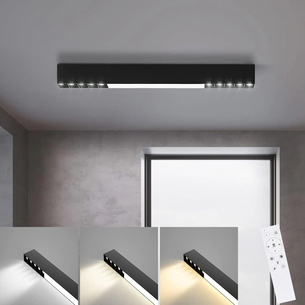 ZMH lampa sufitowa LED lampa sufitowa czarna 53CM długa Zdjęcie produktu 
