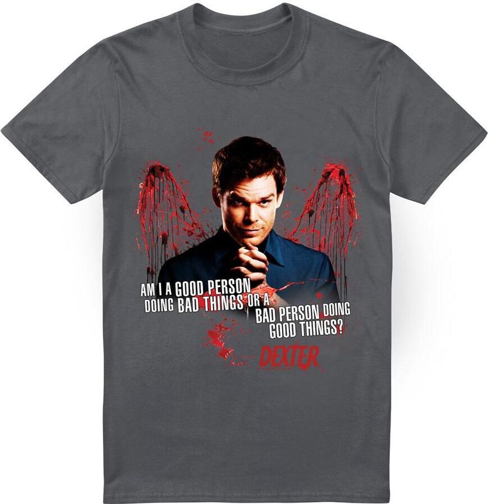 Dexter - "Good Bad" T-Shirt für Herren TV7130 (XXL) (Holzkohle)