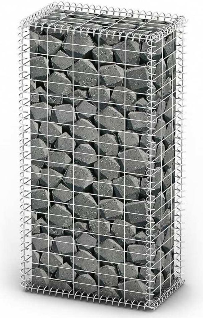 The Living Store Steinkorb Gabione mit Deckeln Verzinkter Draht 100×50×30 cm