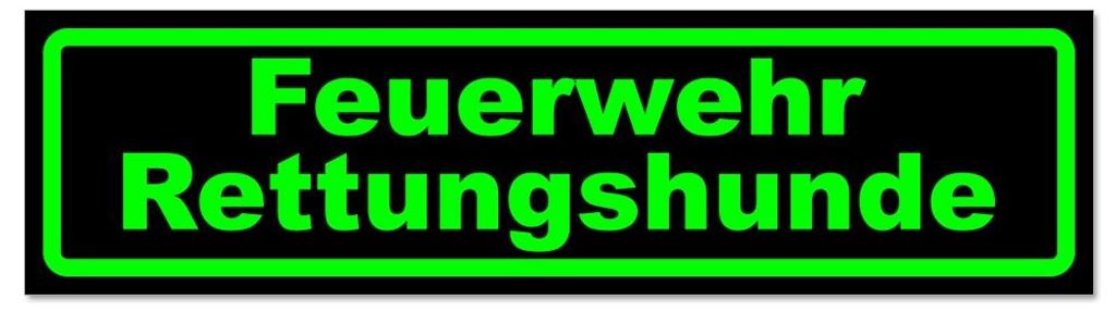 Kiwistar - Autoaufkleber - Grün - Schwarz - 20 x 5,3 cm - Feuerwehr Rettungshunde - Hinweis Aufkleber Sticker für Auto, Kfz, Fahrrad, PKW, LKW