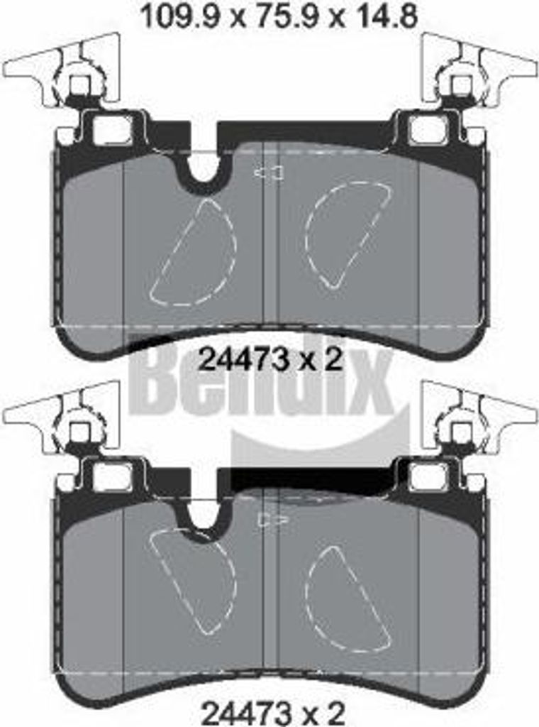 BENDIX Braking BPD2157 Bremsbelagsatz, Scheibenbremse OE 0044208520 kompatibel mit CLK, CLS, E-Klasse, SL, SLK