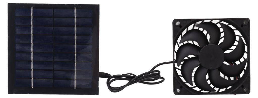 10-W-Solarpanel-Ventilator-Set mit Stromversorgung für kleine Gewächshäuser, Hundehütten, Schuppen, Belüftung