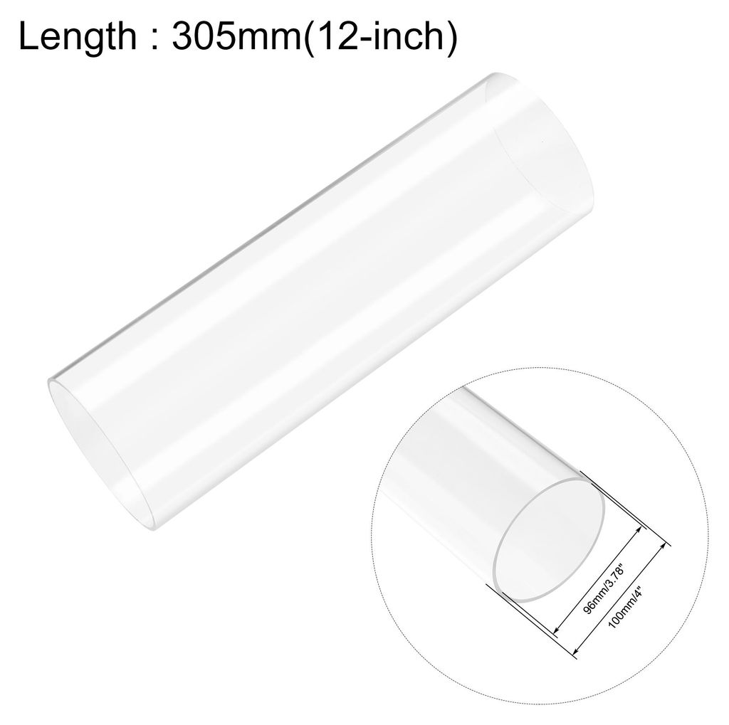 PVC Transparent Rohr, Innendurchmesser 96mm Durchmesser 100mm L?NGE 305mm Acryl Kunststoffrohr fš¹r Lampenbau, Stehlampen
