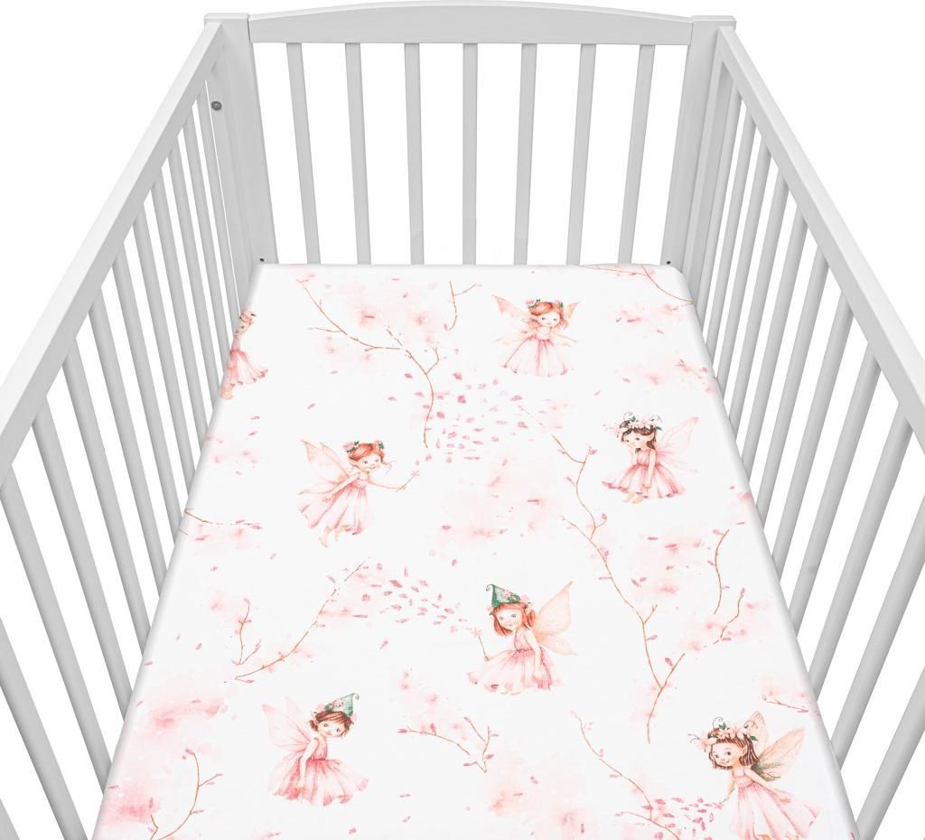 Bavlněné prostěradlo do postýlky New Baby Víly 120x60cm Obrázek produktu 