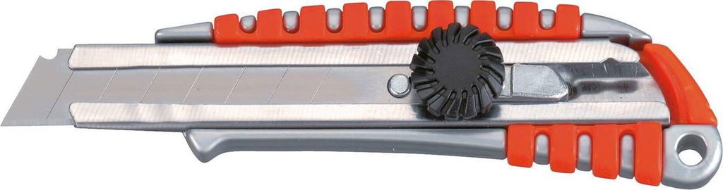 MAUL Cutter Profi Plus 18 mm gummiert rutschfest Metall Stahl Zink Gummi 15,6 cm rot