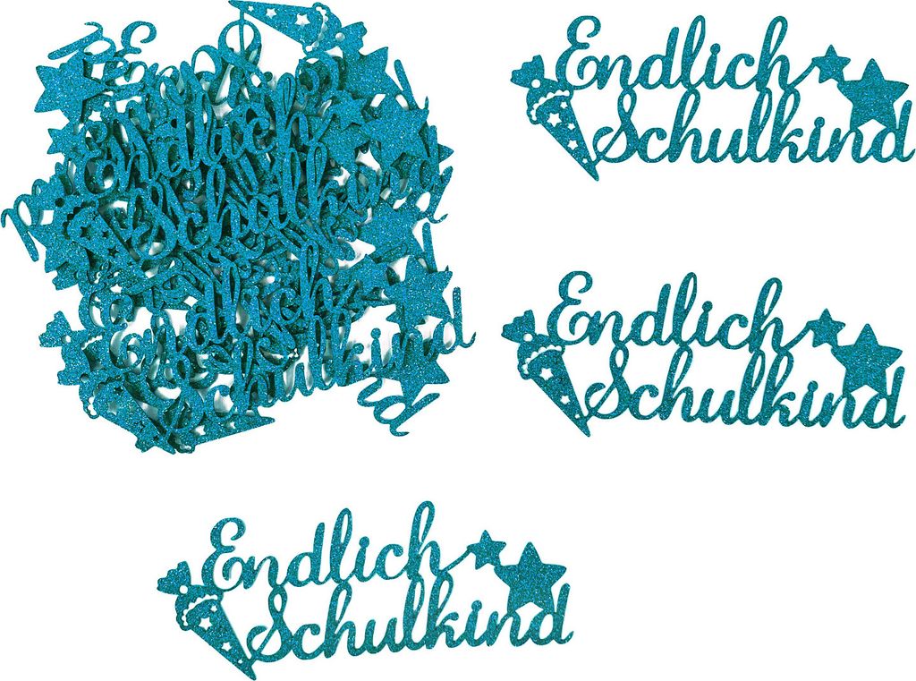 Oblique Unique Endlich Schulkind Konfetti türkis für Produktbild 
