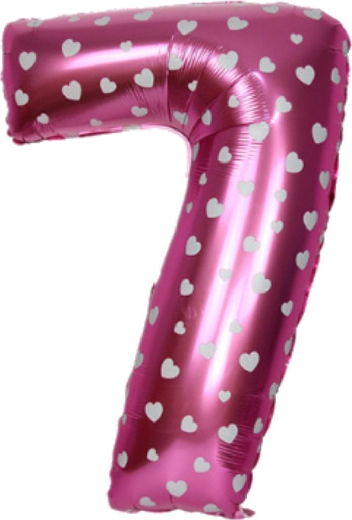 Zahl Luftballon XL 75CM Nummer Folienballon Rosa 7