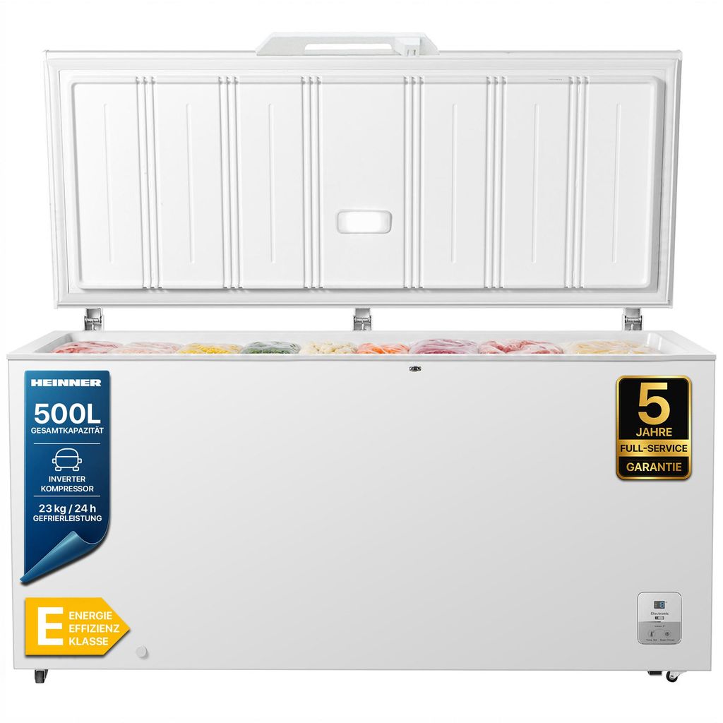 Heinner HCF-HS500EE++, 500 l, 23 kg/24h, SN-T, 40 dB, E, Produktbild 