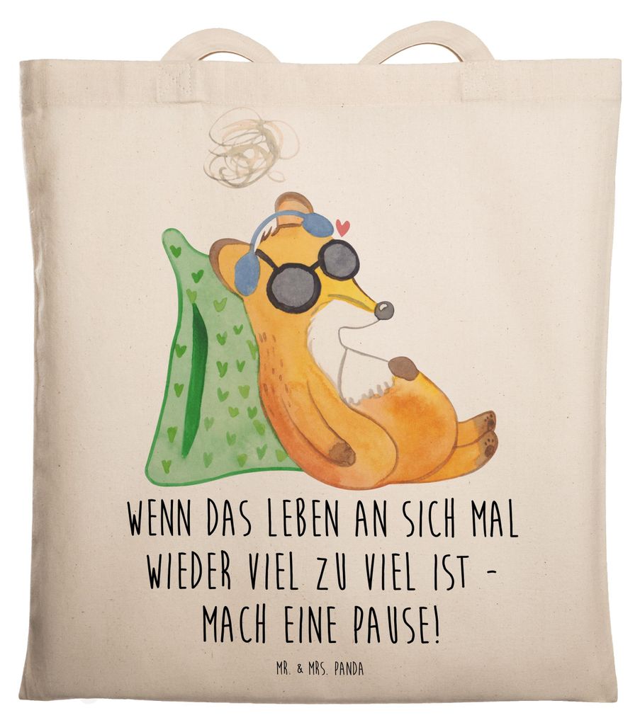 Mr. & Mrs. Panda totebag Fuchs Neurodiversität - Transparent - Geschenk, Fatigue, PEM, Schultasche, Tasche, Stoffbeutel, Tote Bag, Jutetasche, Ein...