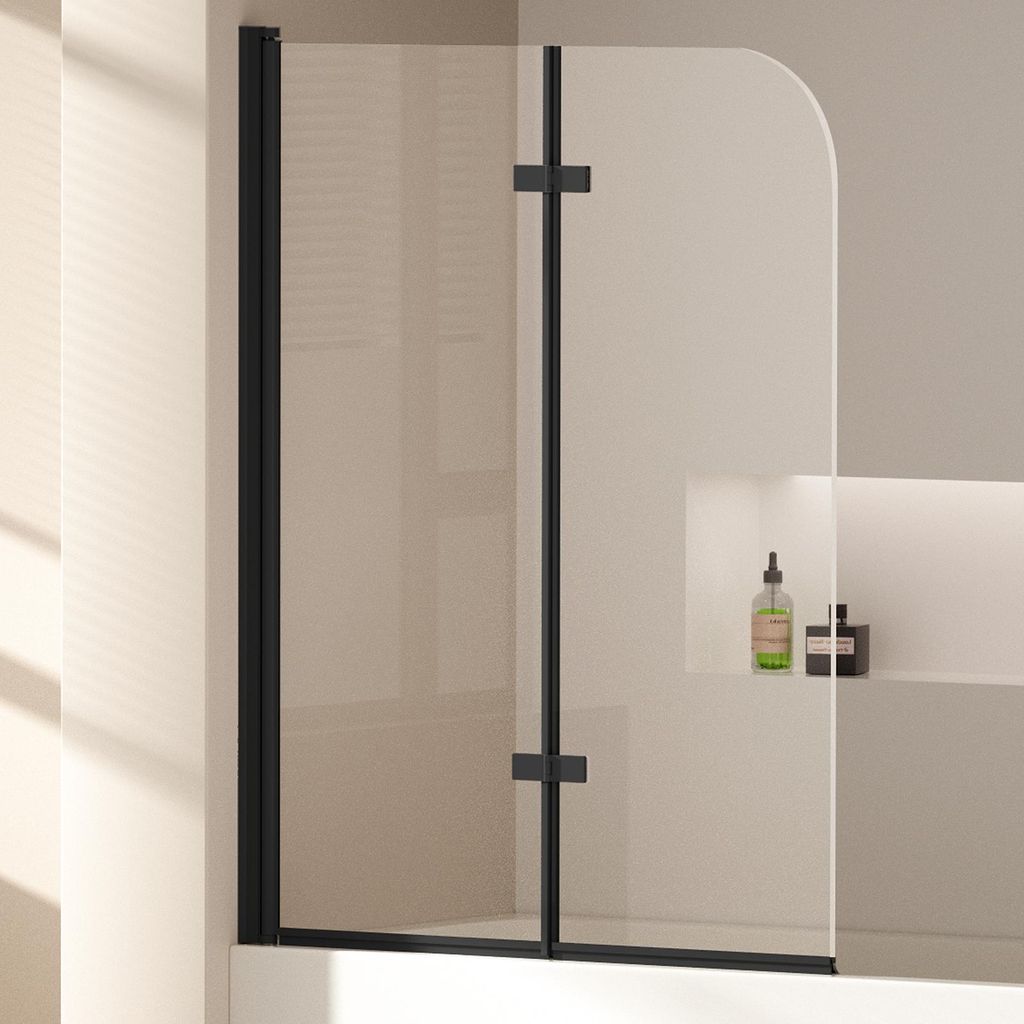 EMKE Paroi de douche 110x140cm Paroi pliante pour baignoire Image du produit 