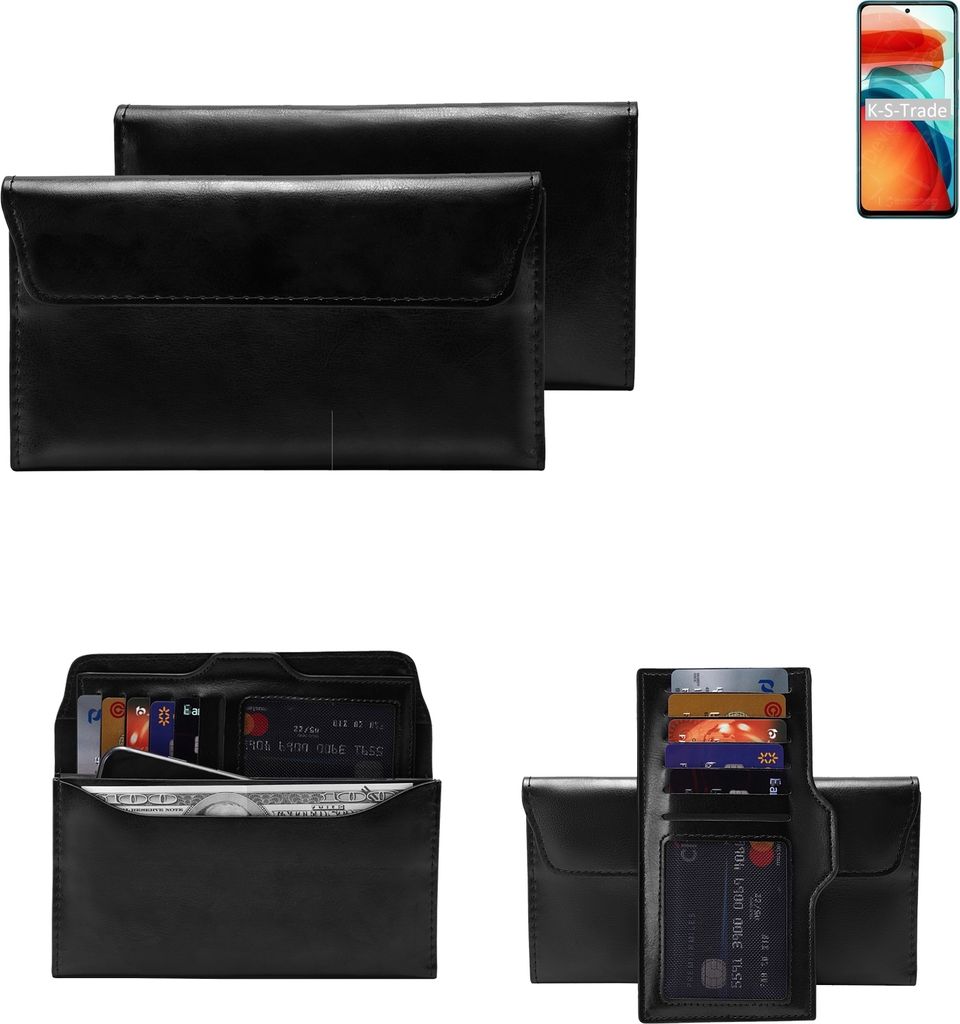 K-S-Trade Handy Hülle kompatibel mit Xiaomi Redmi Note 10 Pro China Schutz Hülle Tasche Schutz Case Handytasche Kunstleder schwarz, 1x