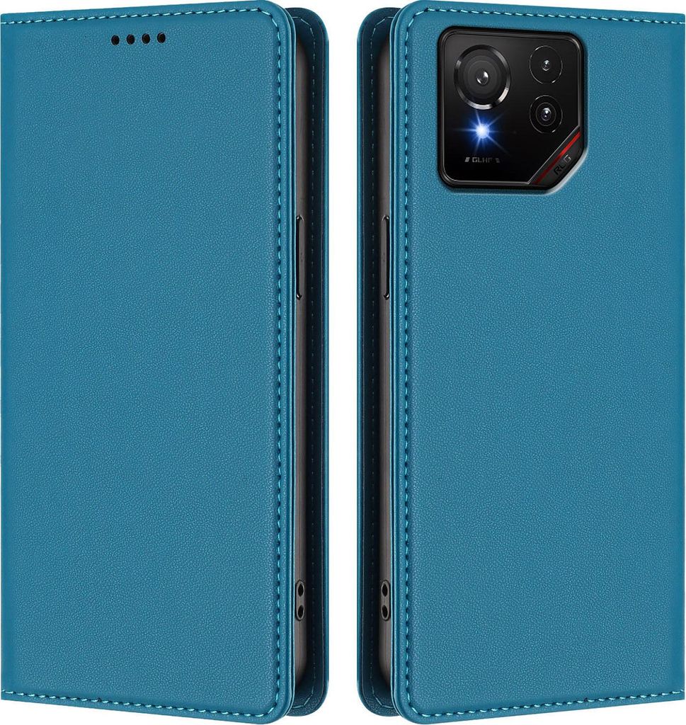 Handyhülle für Asus ROG Phone 9 / 9 Pro, Kunstleder Klapphülle Stoßfeste Magnetische Hülle mit Ständer Blau