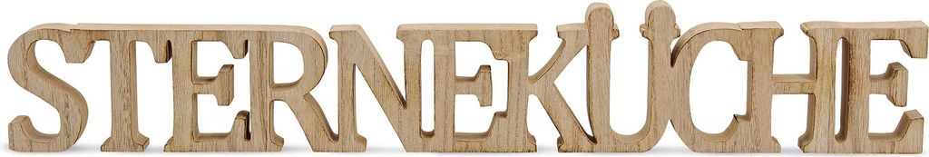 Buchstaben Sterneküche 59x8x2,5cm Holz Natur Braun Schriftzug