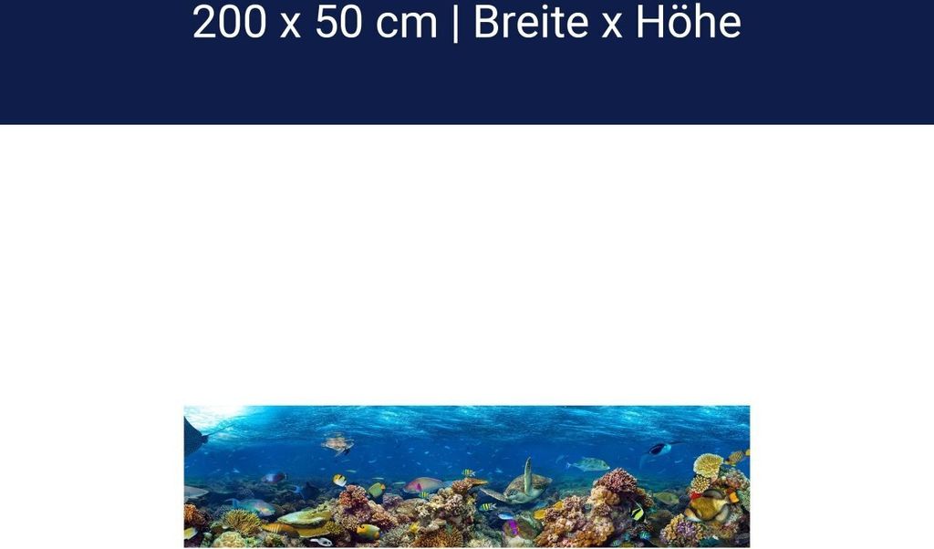Panorama-Fototapete Unterwasser Welt M0039 – selbstklebendes Vlies 150g / Klein - (200x50cm)
