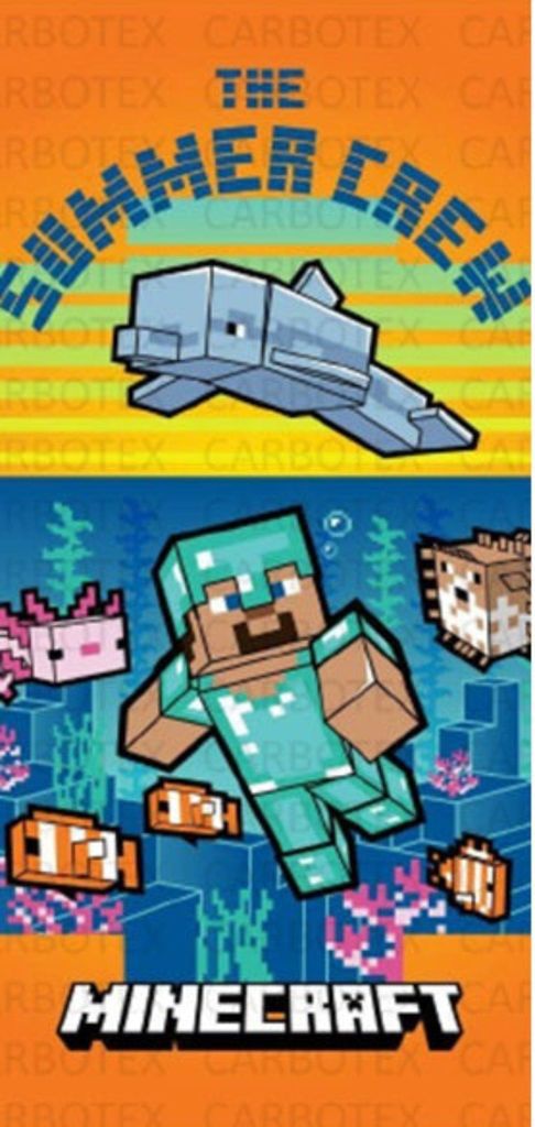 Minecraft Handtuch Strand Summer Badetuch 70x140cm Produktbild 