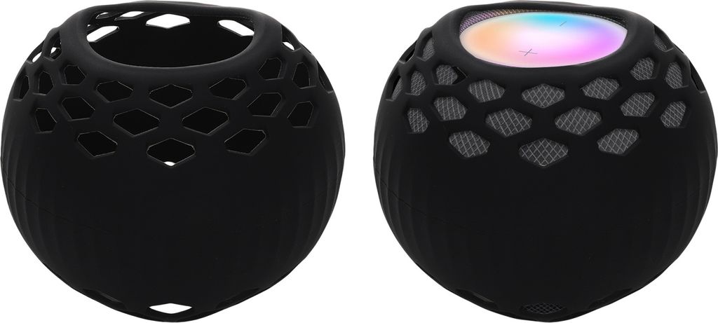 kwmobile Silikon Hülle kompatibel mit Apple Home Pod Mini - Schutzhülle für Mini Speaker - Cover Bluetooth Lautsprecher Schwarz