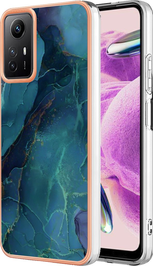 Hülle für Xiaomi Redmi Note 12S Muster TPU Silikon Stoßdämpfer Bumper Schutzhülle Dunkelgrün