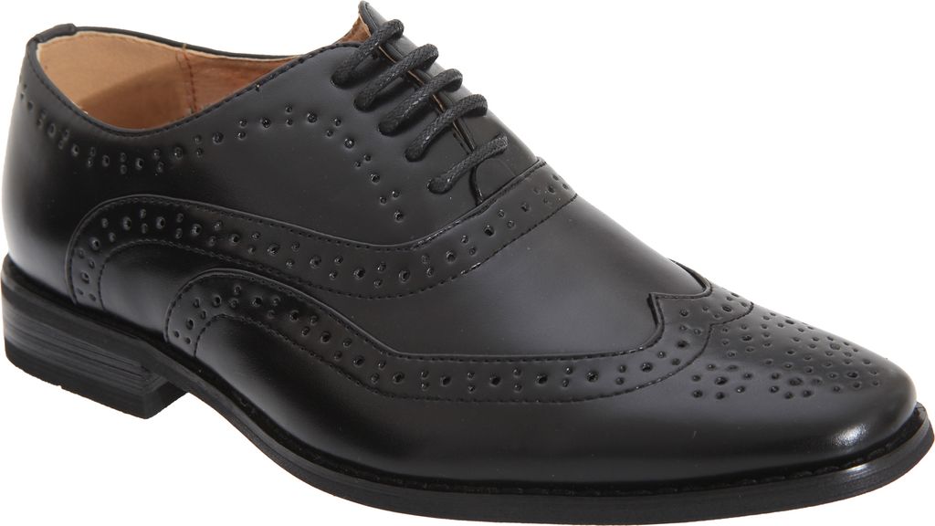 Goor Jungen Schnürschuhe mit Flügelkappen DF998 (30 EU) (Schwarz)