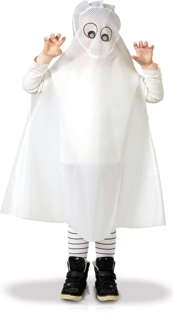 Geister-Poncho für Kinder Halloween-Kostüm weiß Produktbild 1
