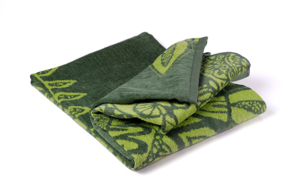 PHLOX Strandtuch 90 x160 cm Badetuch Strandlaken Handtuch Velours - 100% Baumwolle - 580 gram - Weich - Marile Green