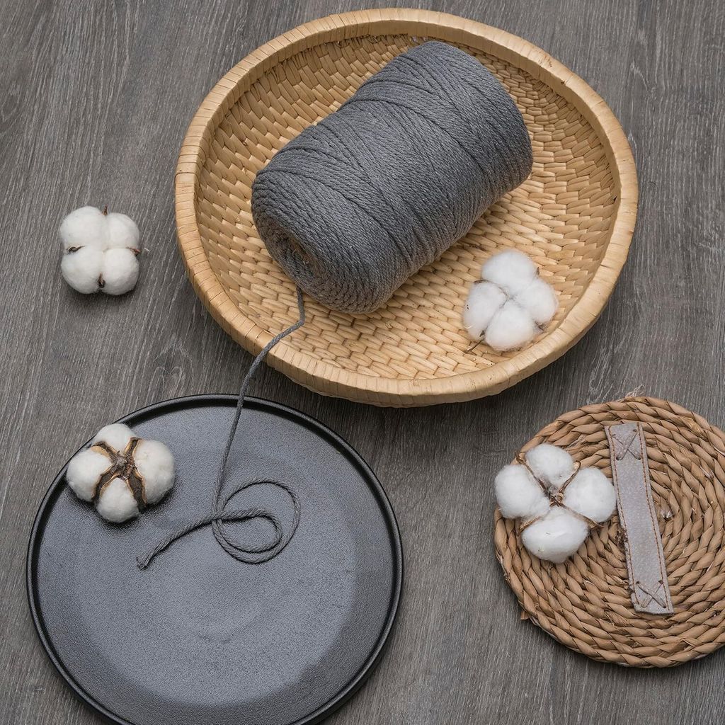 Makramee Garn 3mm x 300m – 100% natürliche Baumwolle, Produktbild 