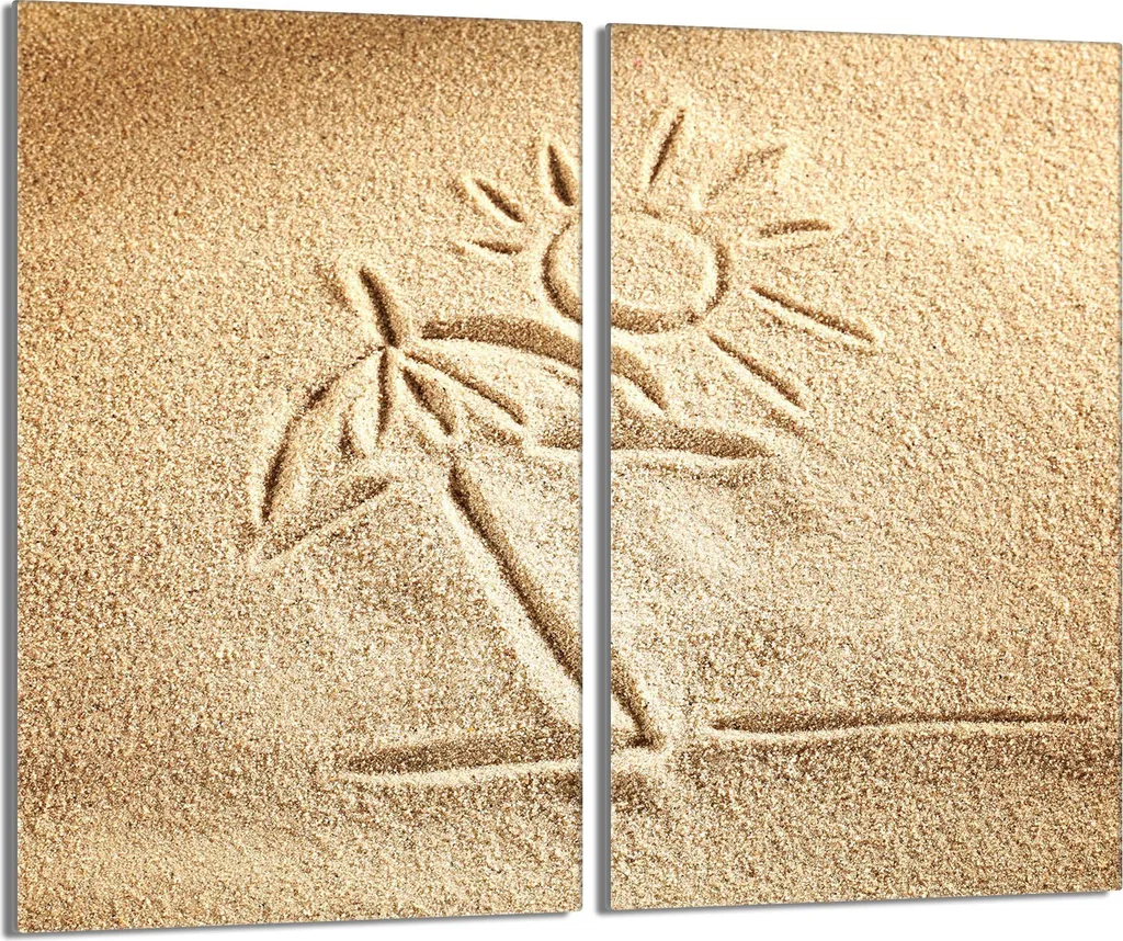 Copri Fornelli Beige Spiaggia 2 Pezzi - Protezione Elegante 30x52 cm