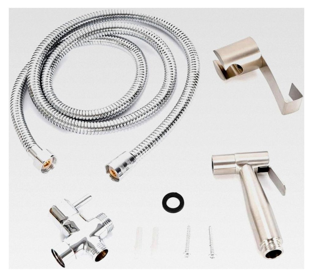 Bidet-Handbrause für die Toilette, 1,5 m flexibler Schlauch, Edelstahl 304 mit Keramikventil, einfache Wandmontage ohne Bohren, für Haustierbad u...