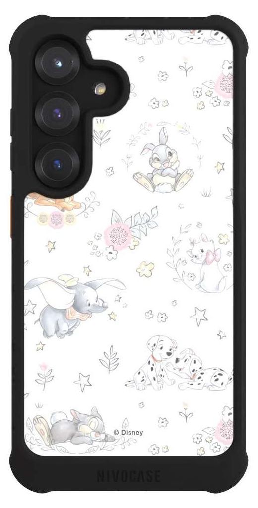 NIVOCASE Hülle für Samsung Galaxy S25 Stoßfeste Handyhülle NIVOmax Case Schwarz Bambi Disney Dumbo