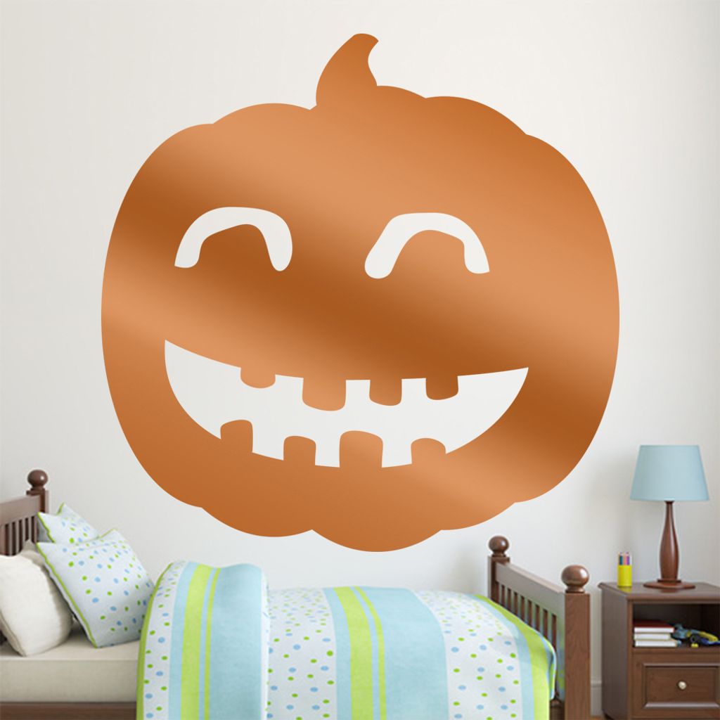 KIWISTAR Kürbis - Lachen Fröhlich Halloween Wandtattoo in 6 Größen - Wandaufkleber Wall Sticker - Dekoration, Küche, Wohnzimmer, Schlafzimmer,...