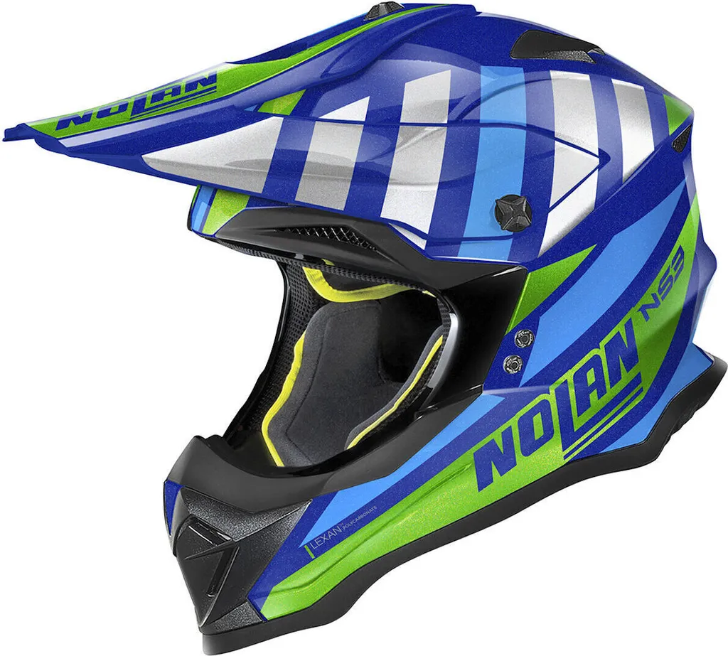 Casque de Cross Nolan N53 Cliffjumper Coloris Bleu et Vert en L
