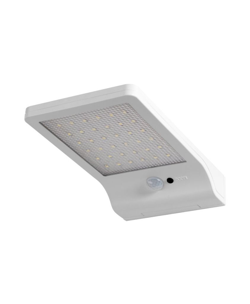A white LED solar light with a motion sensor.