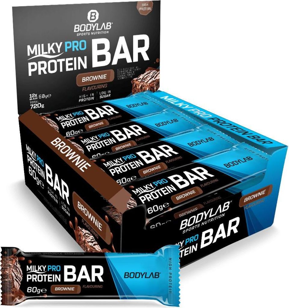 BODYLAB Milky Pro Protein Bar - 12x60g - Brownie Produktbild 