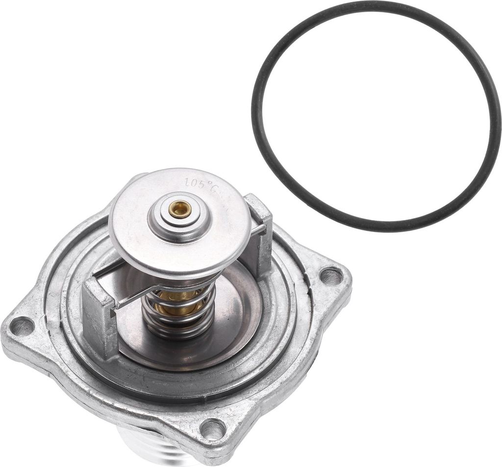 Auto Thermostat Motor Kühlmittel Thermostatgehäuse Montage Nr. 11531437526 für BMW 540i 740i 4.4L V8 1997-1998 Silberfarbenes Aluminium