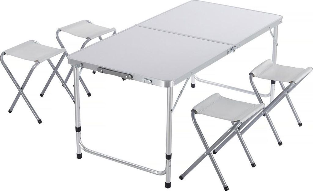 Set aus Campingtisch und 4 Klapphockern - 125 x 60 cm - Produktbild 