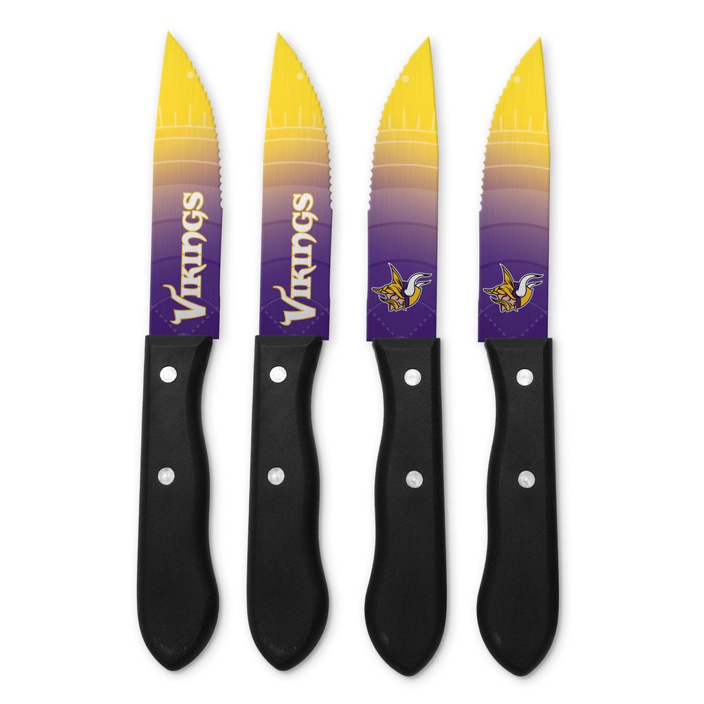 NFL Minnesota Vikings Steakmesser 4-teilig Set Football Messer Set Barbecue