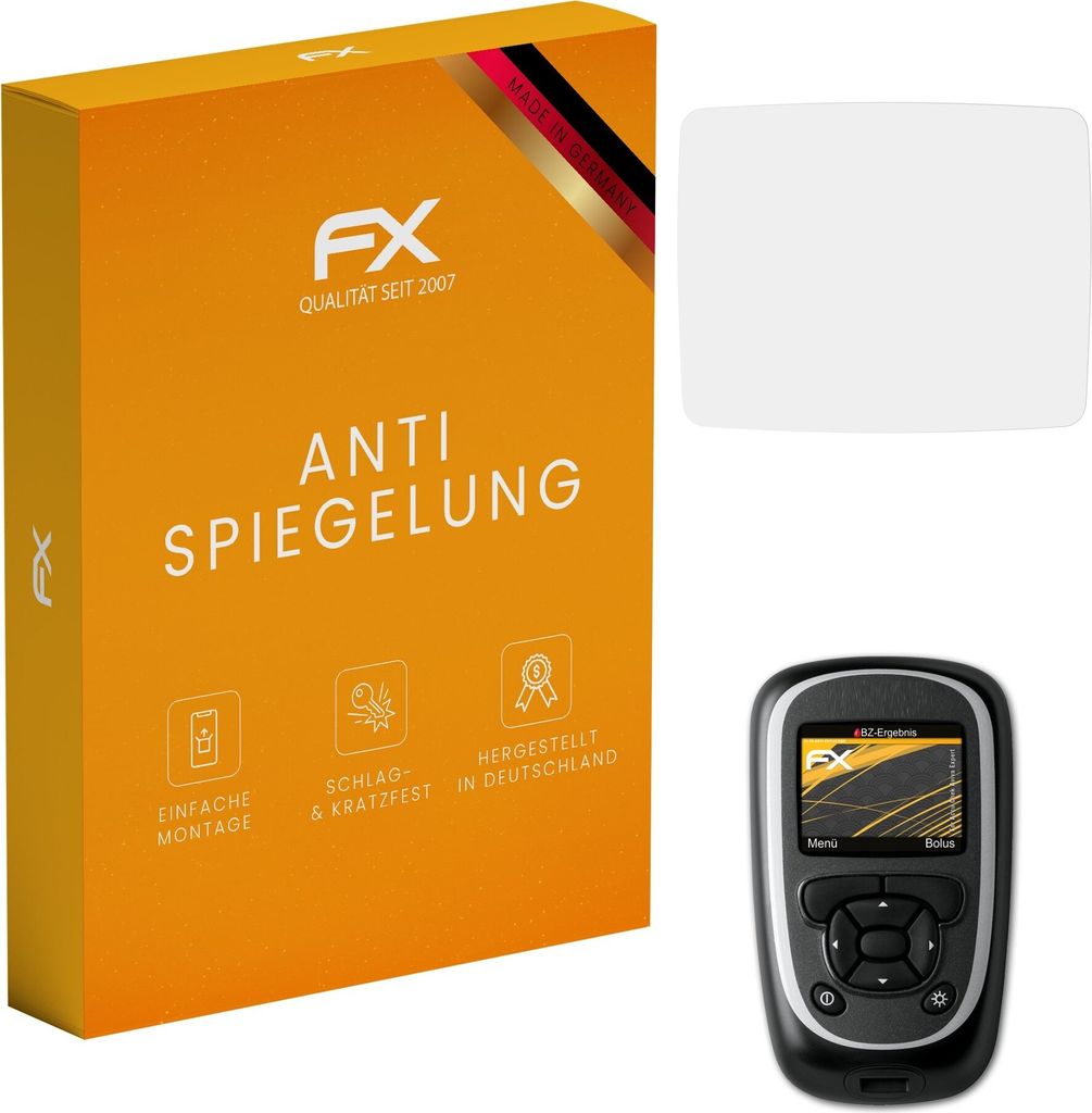 atFoliX FX-Antireflex 2x Schutzfolie kompatibel mit Accu Chek Aviva Expert Displayfolie