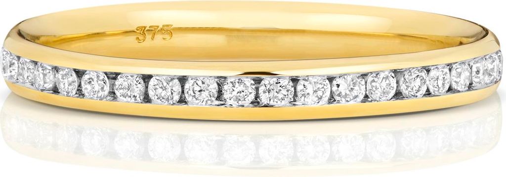 9 Karat (375) Gold Eternity Damen - Diamant Trauring/Ehering/Hochzeitsring Brillant-Schliff 0.39 Karat GH - SI3-I1, 49 (15.6); TRS187729KYRSJ