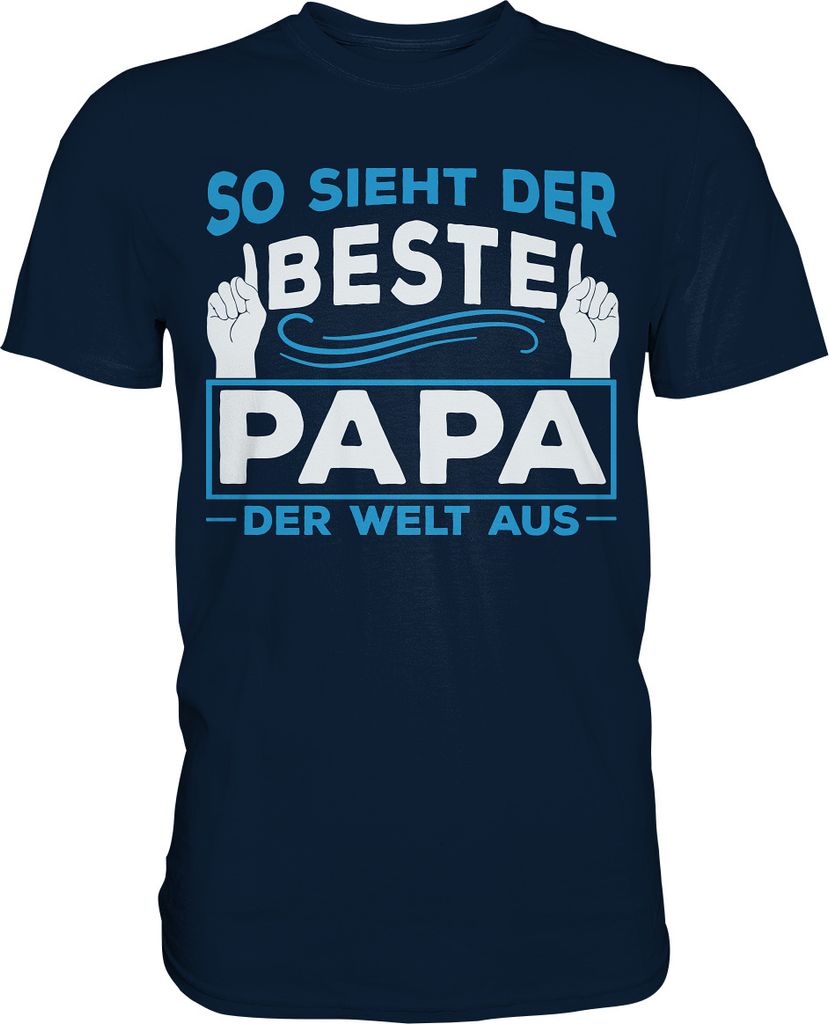 Beste Papa der Welt Vatertag Geschenk Vater T-Shirt – Navy Produktbild 