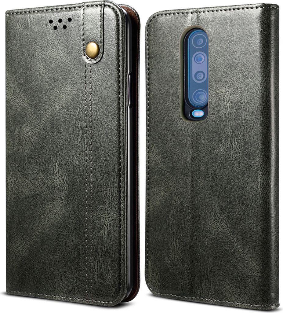 Xiaomi Poco X2 Hülle, LaimTop Leder Flip Brieftasche Schutzhülle für Xiaomi Poco X2 Grün