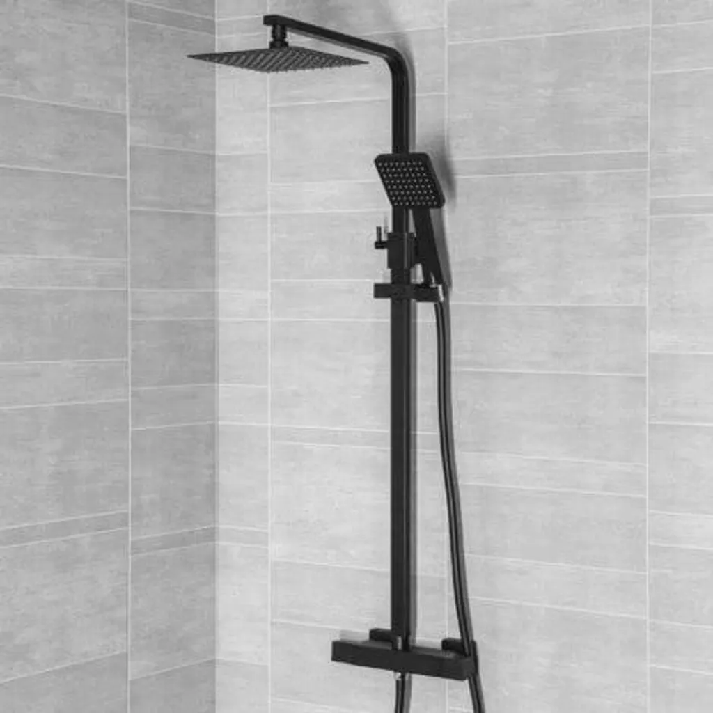 Set Doccia Nero Opaco Completo | Miscelatore Alta Pressione e Soffione - 6