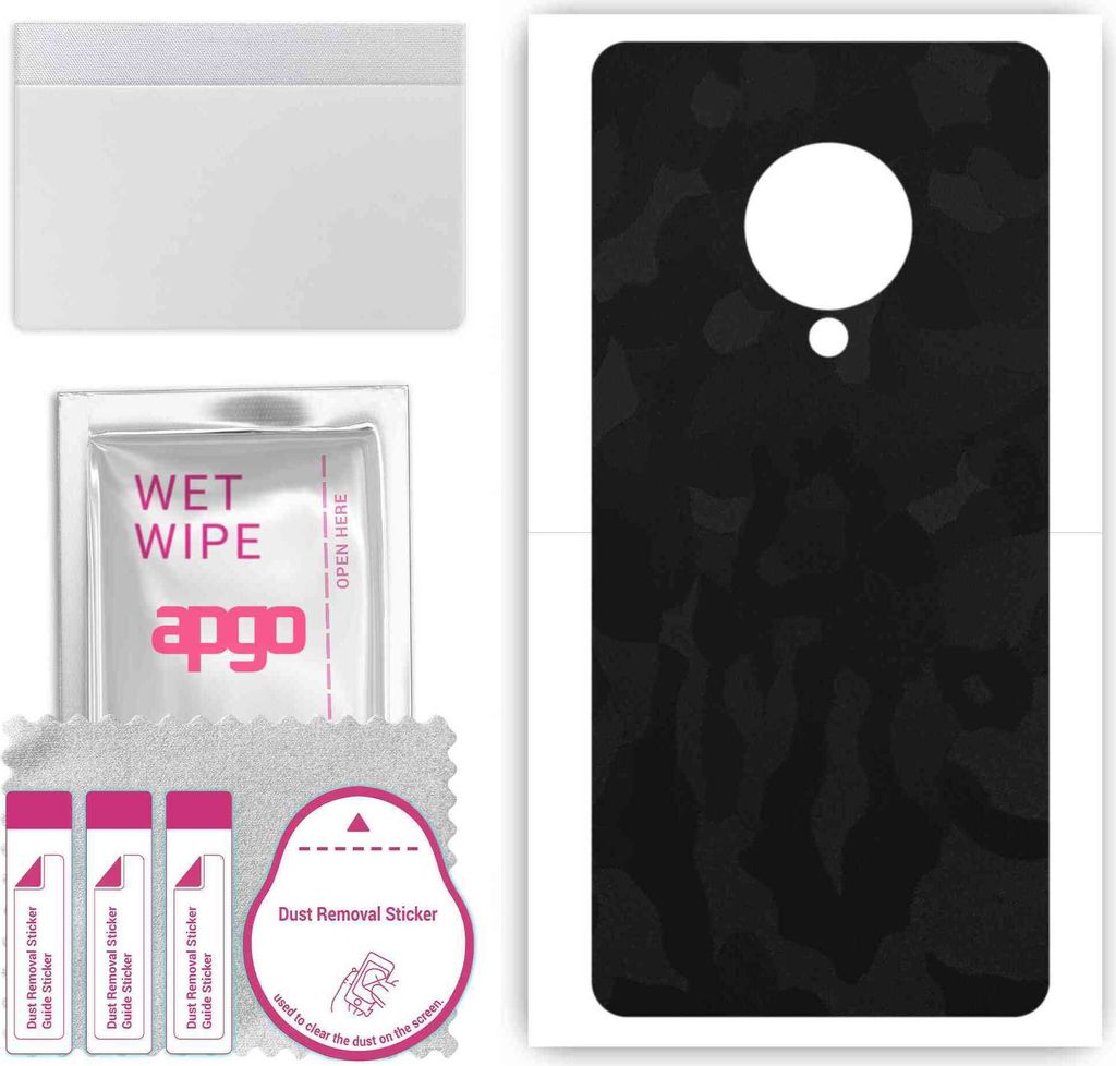 apgo Rückseite Schutzfolie, Skin, kompatibel mit vivo NEX 3, Hinten Displayschutzfolie aus Vinylfolie, kratzfest, einfache Montage - Schwarzes Tar...